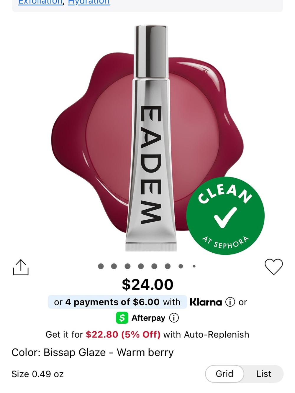 Eadem bissap glaze lip softening balm